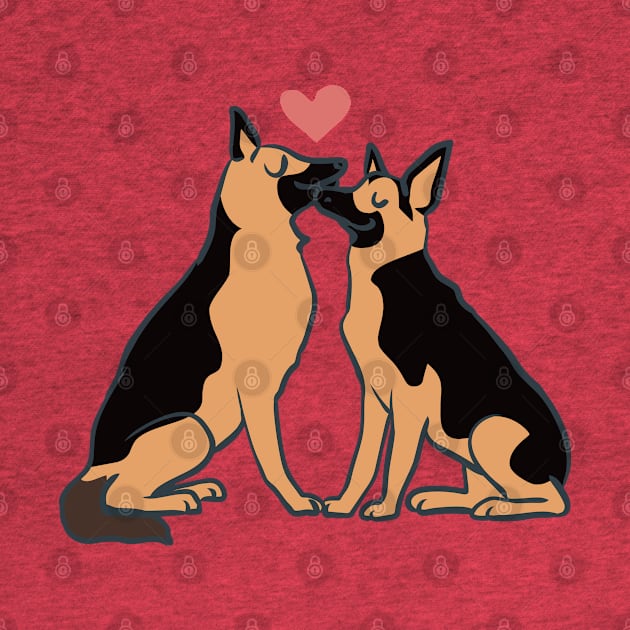 German Shepherd Kisses by huebucket